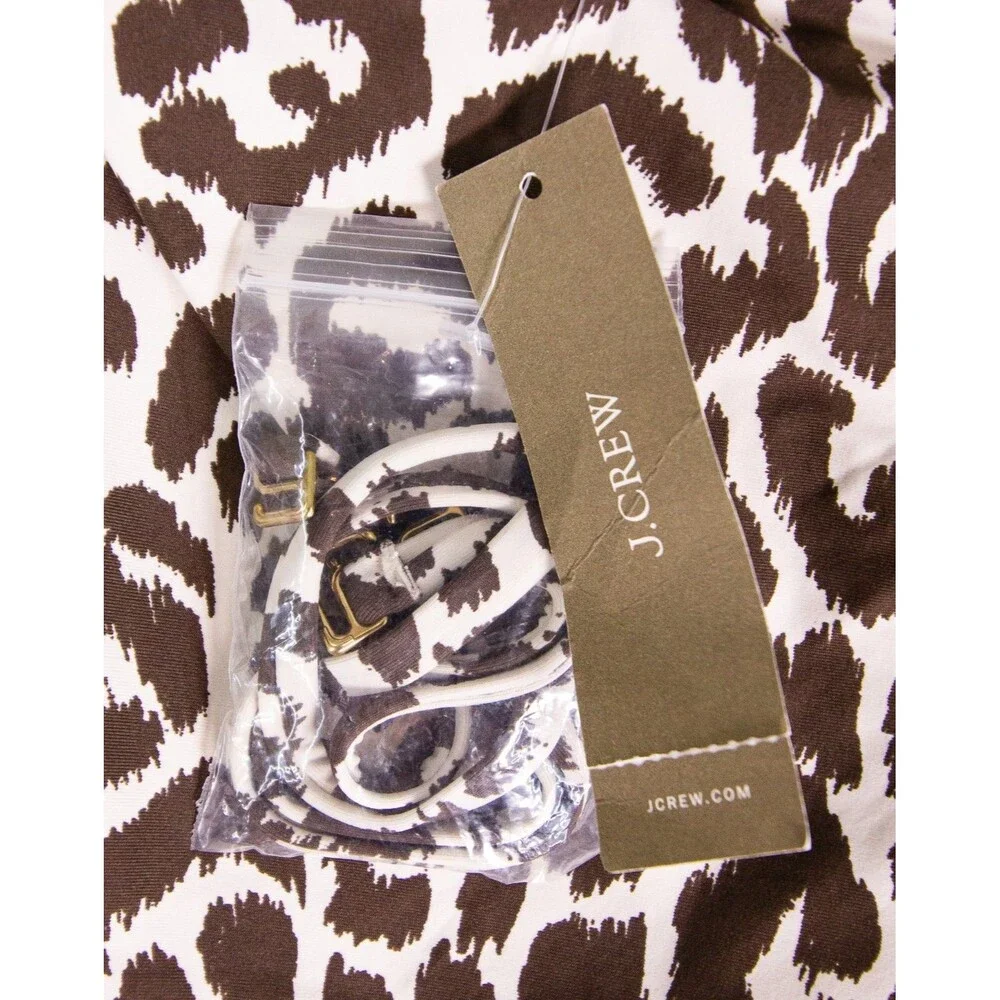 J.Crew Ruched Bandeau One-Piece Swimsuit Leopard Print Size 0 H7672